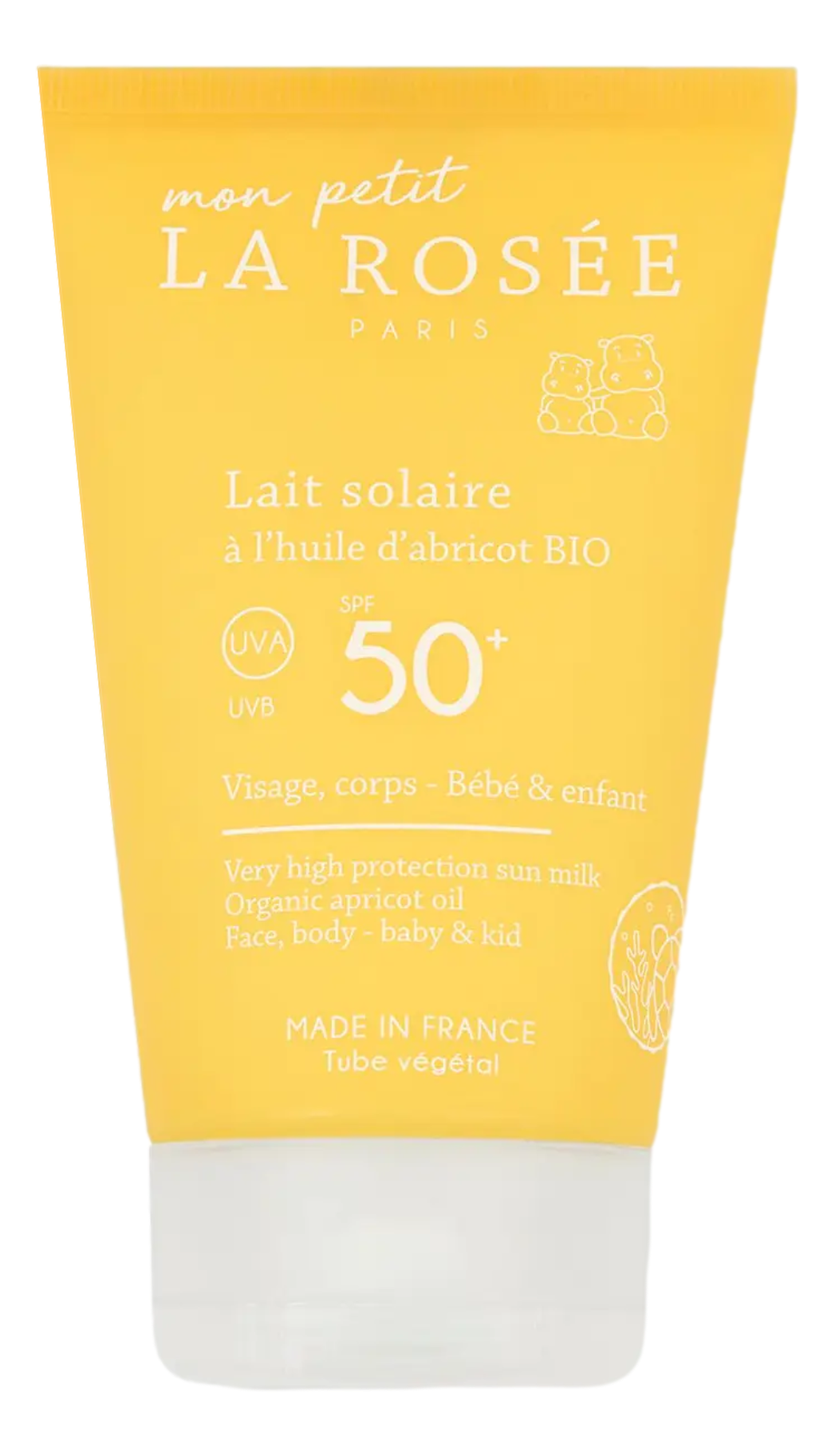 LA ROSÉE LA ROSEE Lait solaire bébé SPF50+ 125ml Le Lait solaire bébé SPF 50+ protège efficacement le visage et le corps des tout-petits dès la naissance, contre les effets néfastes du soleil, tout en étant plus respectueux de la peau et des océans. 125ml